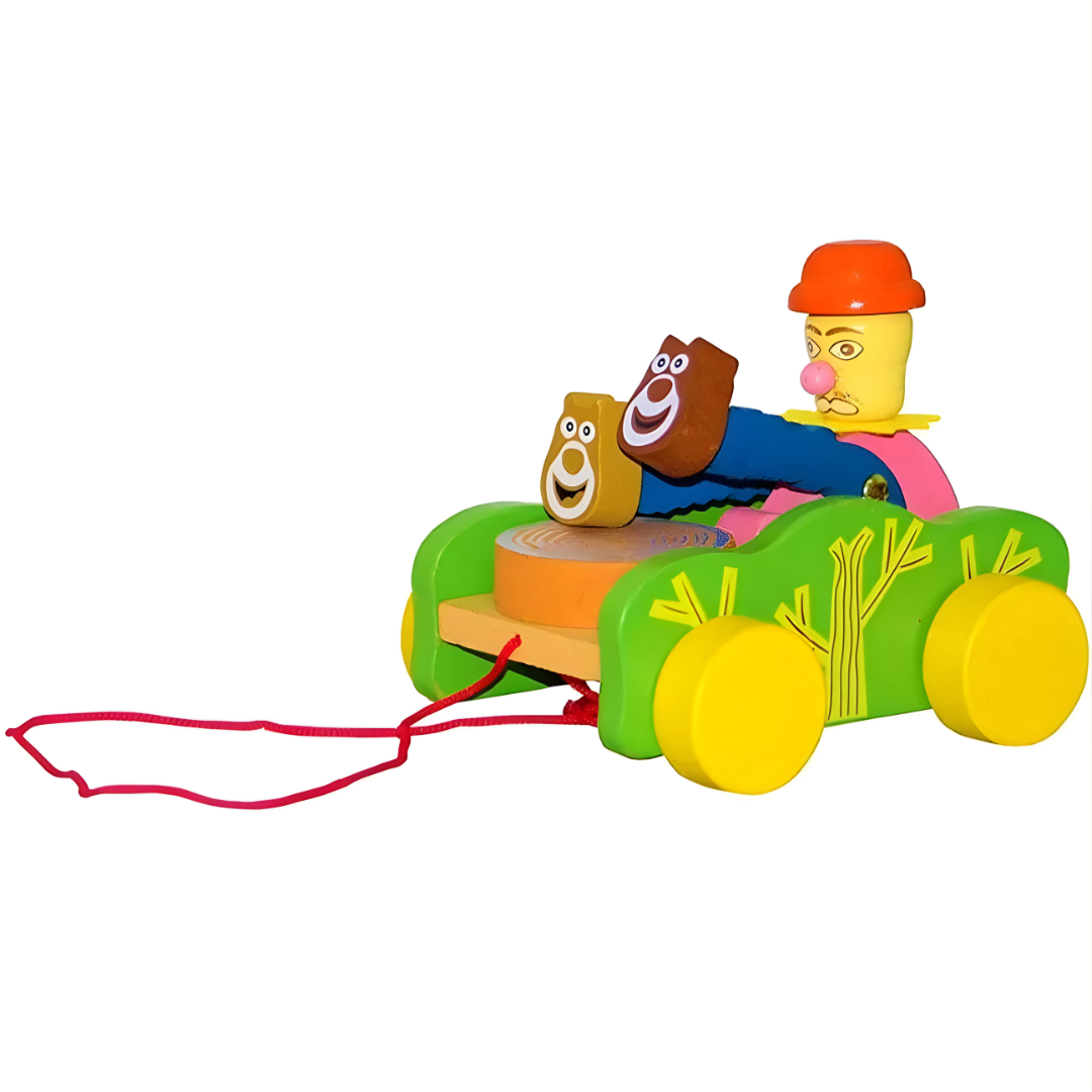 🃏 Wooden Joker Pull-Along Toy – Fun Rolling Companion for Kids 🎉