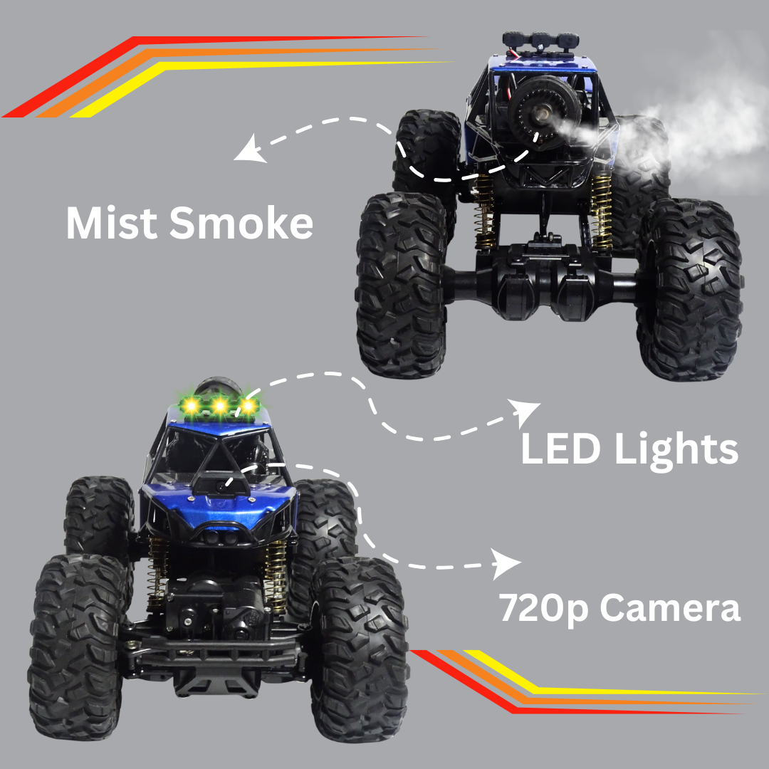 RC MOKA BigSize Cars with 720P Hd FPV WiFi Camera | Spray Function With Mobile Stand | Off-Road Remote Control Truck Monster Trucks