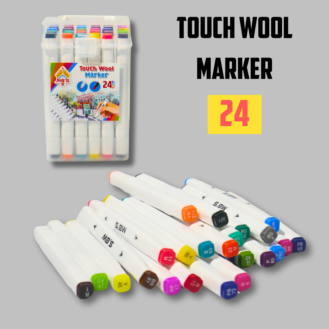 Touch Wool Marker – 24 PCS Set | KidsBestie