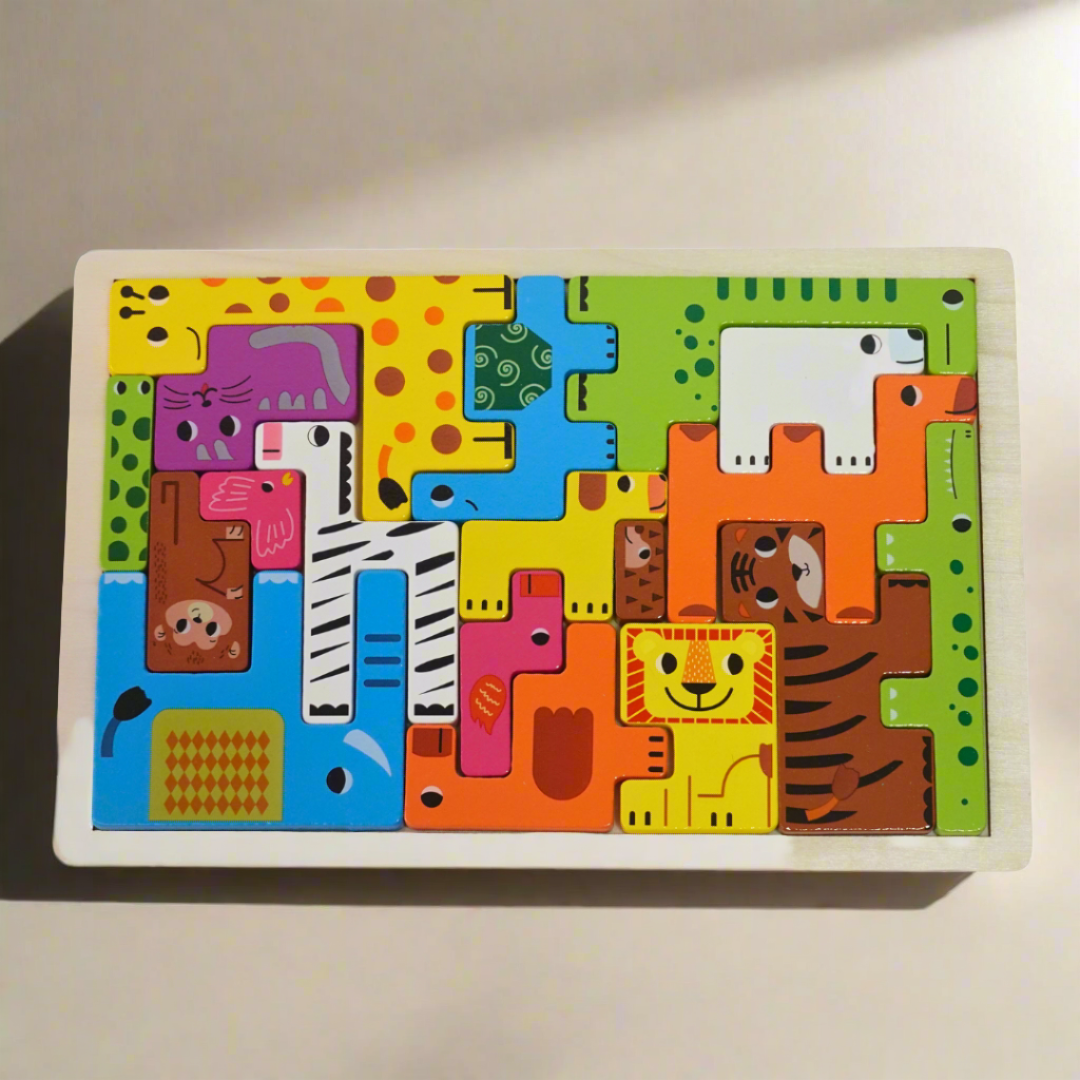 Kidsbestie-Wooden Animals Puzzle for Kids