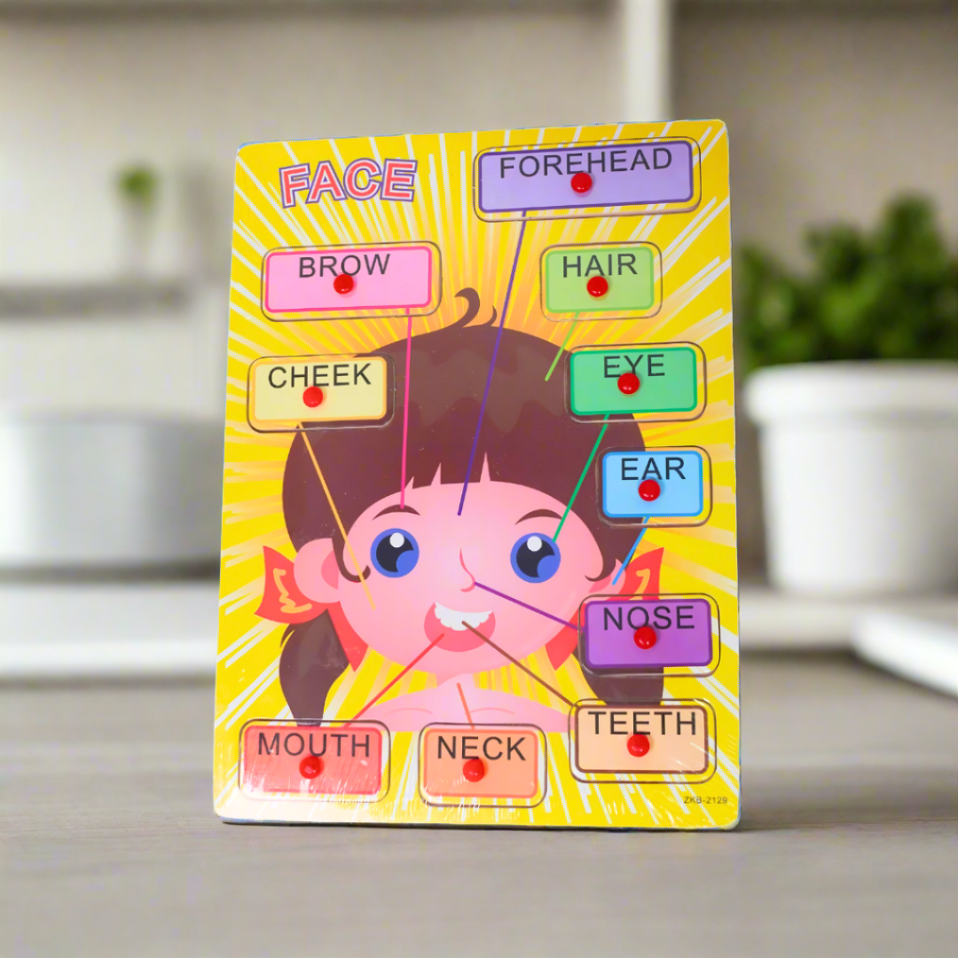 Kidsbestie-Wooden Face Parts Puzzle with Knobs