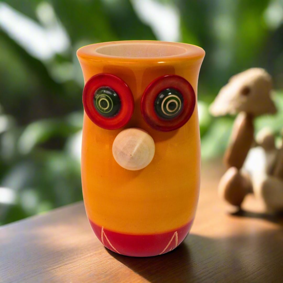 Kidsbestie-Wooden Owl Pen Stand, Pencil Holders