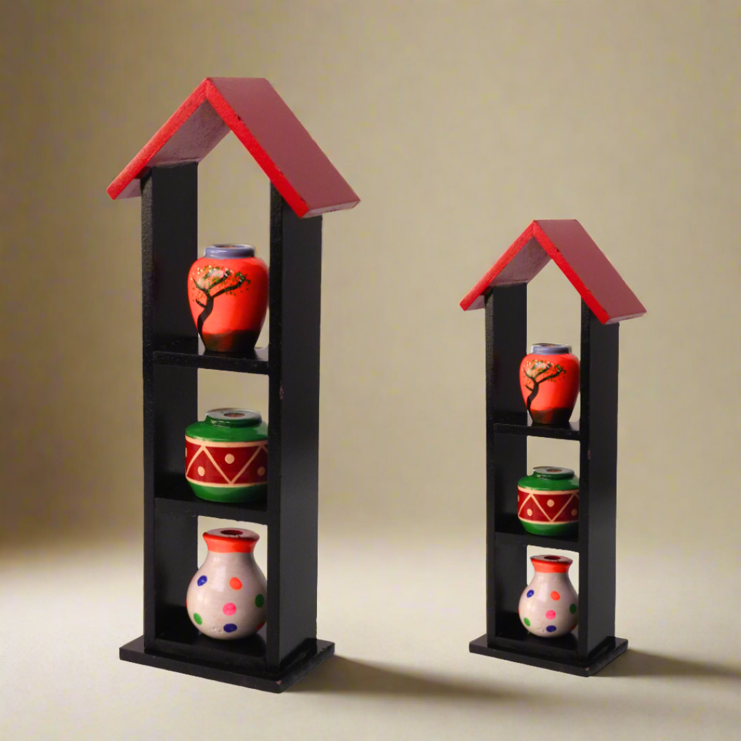 Kidsbestie-Wooden Pot House, Home Decor Show Piece- Pack of 1