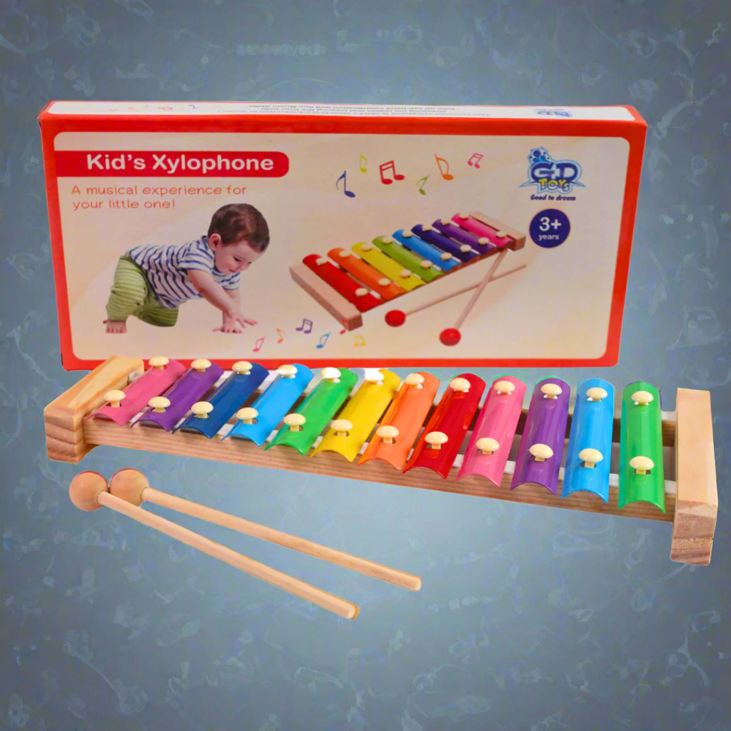 Kidsbestie-Wooden Xylophone with 12 Note, 1 Xylophone, 2 Sticks