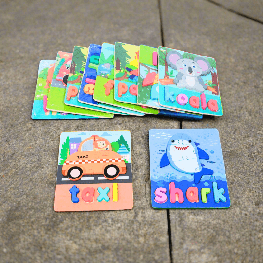 Animals, vehicles Puzzle with Names-1(Random Design will be send) - Kids Bestie