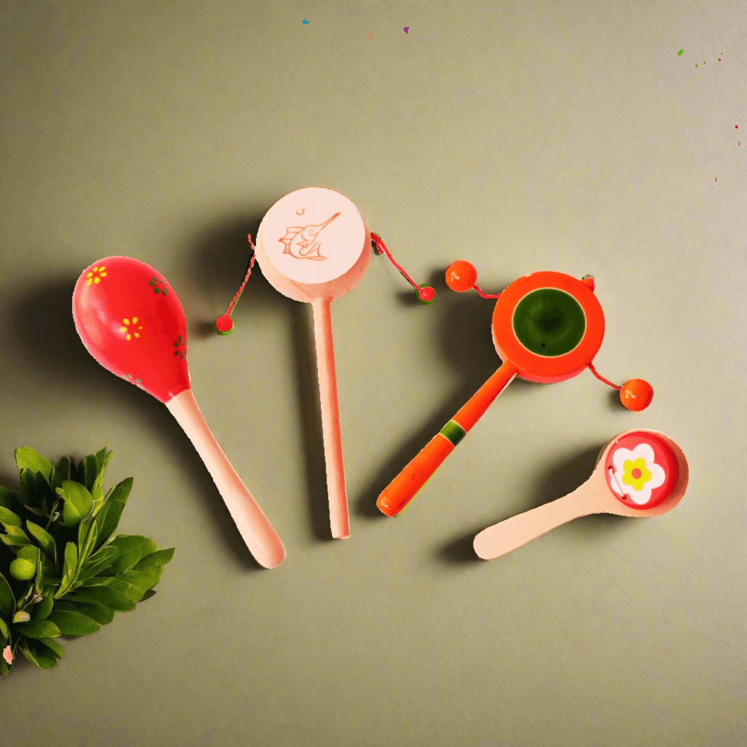 Combo of 4 Rattles for Babies, (Random colour, design will be send) - Kids Bestie