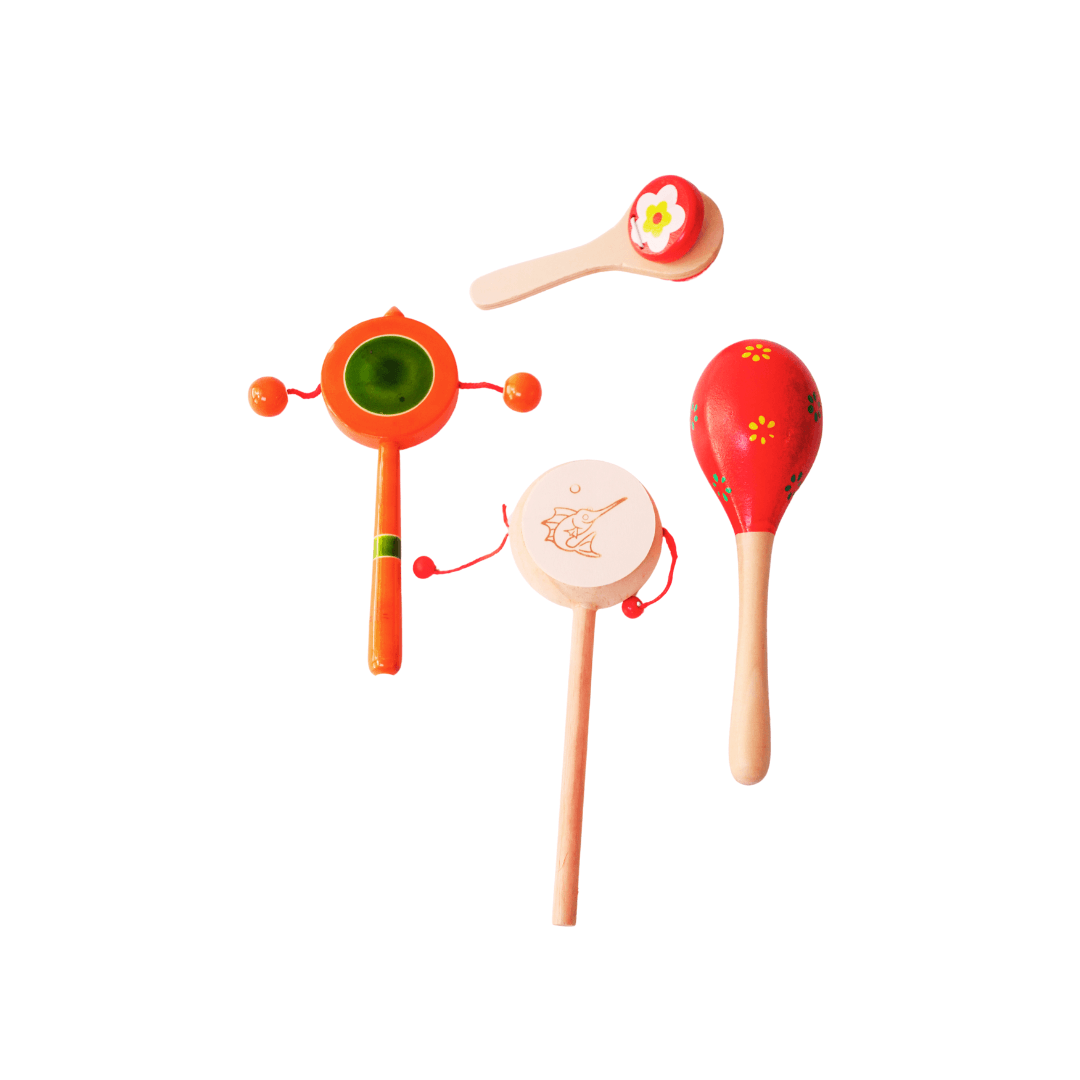 Combo of 4 Rattles for Babies, (Random colour, design will be send) - Kids Bestie
