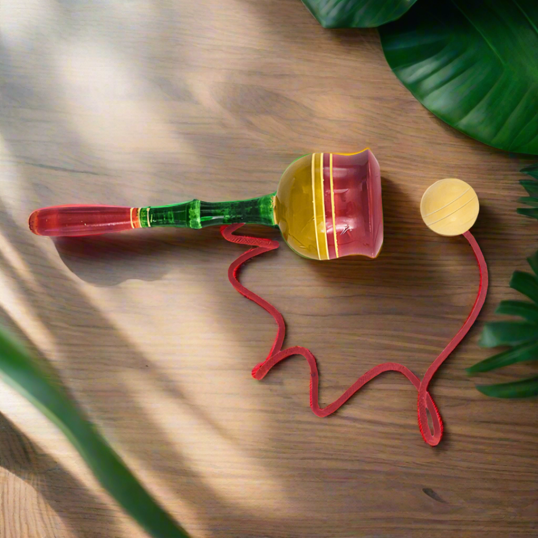 Cup and Ball Wooden toy-Big(Random colour will be send) - Kids Bestie