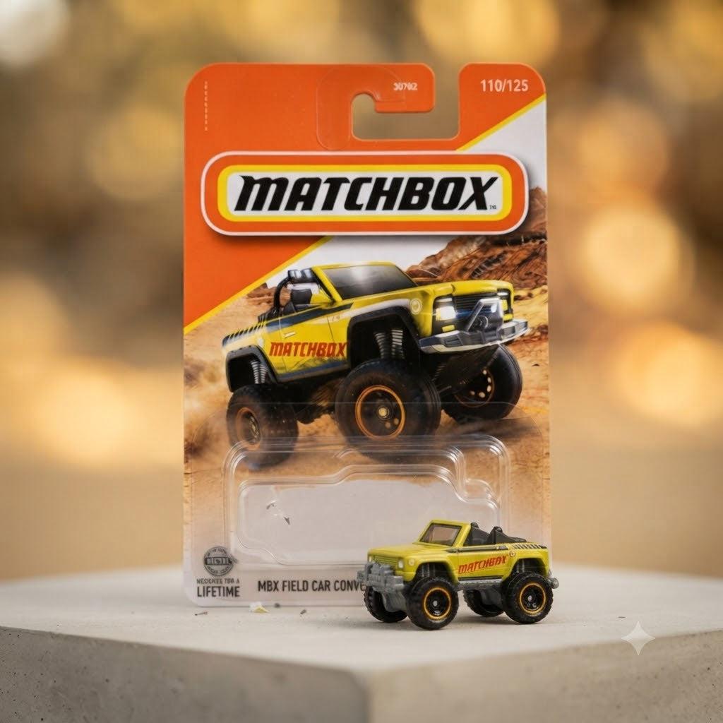 Matchbox MBX Field Car Convertible Die-Cast Off-Road Vehicle in Collector Blister Card