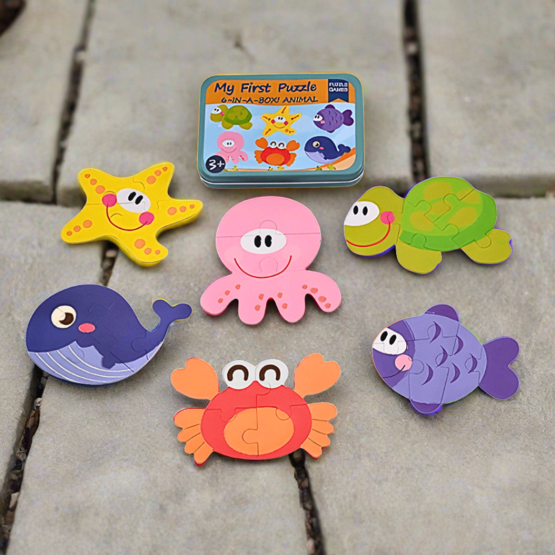 Jigsaw Puzzles for Kids – 6 in 1 Marine Animal Jigsaw Puzzle - Kids Bestie