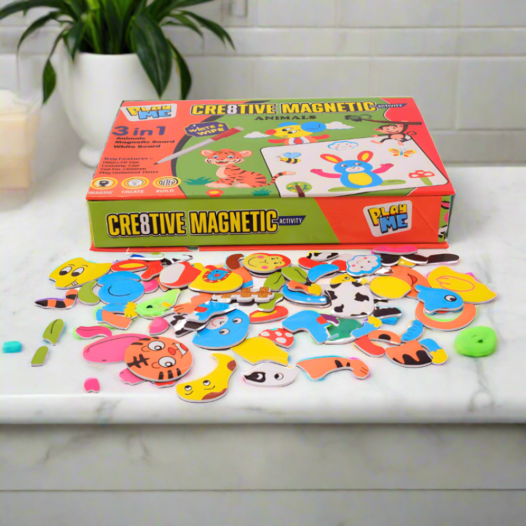 Kids Activity 3 in 1 -Crea8tive Magnetic Board Writing White Board - Kids Bestie