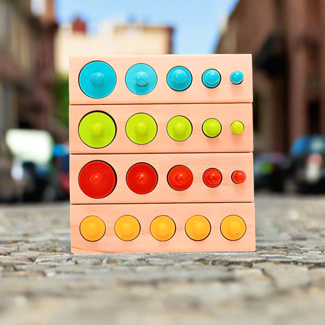 Knobbed Cylinder Blocks Montessori – Kids Bestie - Main Image