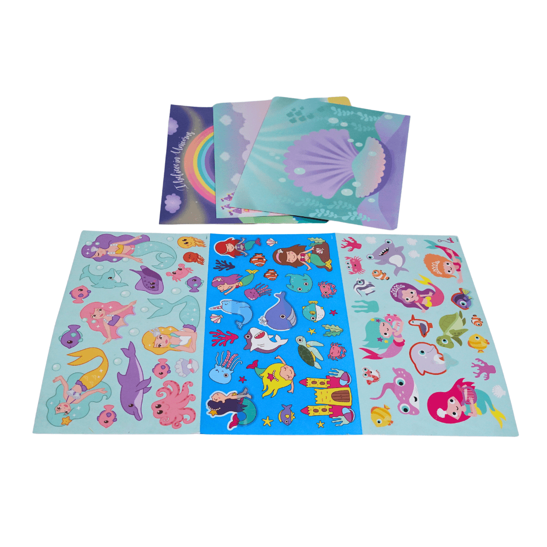 Mermaid Theme Sticker Scene for kids-1 Pack - Kids Bestie
