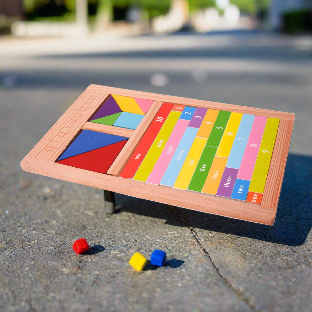 Qiqi 3 in 1 Puzzle- Numbers,2 shapes for kids - Kids Bestie