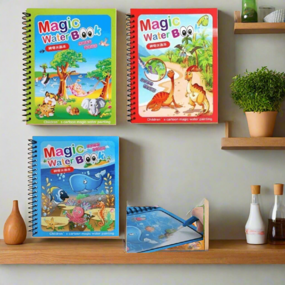 Reusable Magical Water Painting Book for Kids, medium size-1 (Random design will be send) - Kids Bestie