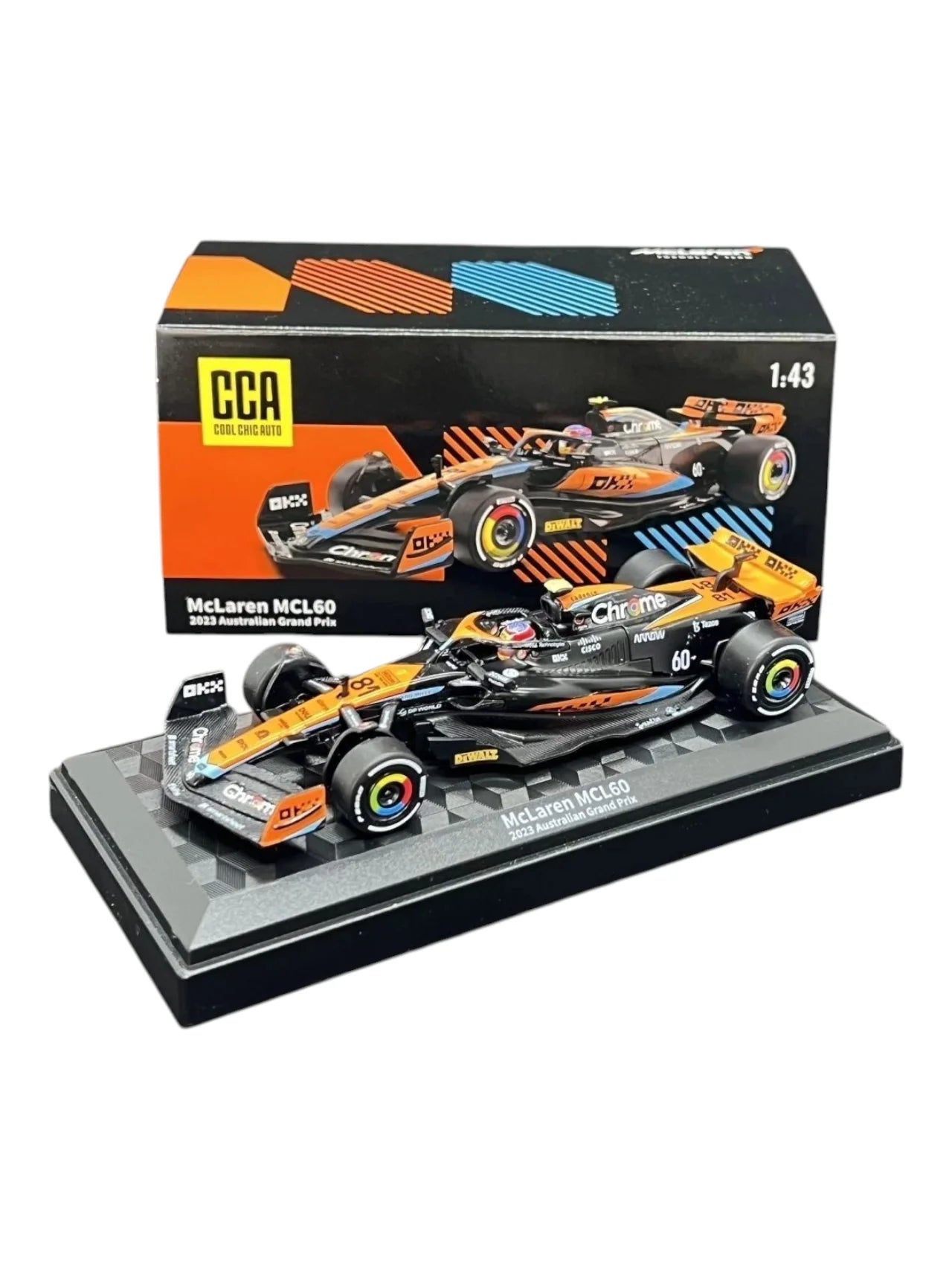 CCA Mclaren MCL 60 2023 Australian Grand Prix 1:43 Scale (With Acrylic Case)