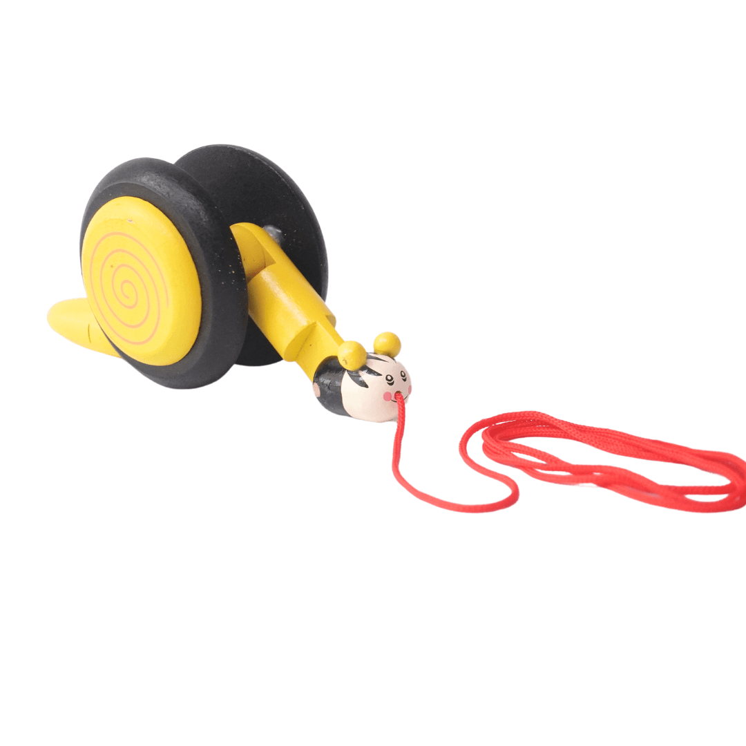 Walk-A-Long Wooden Pull Along Toy Snail-1 (Random Colour will be send) - Kids Bestie