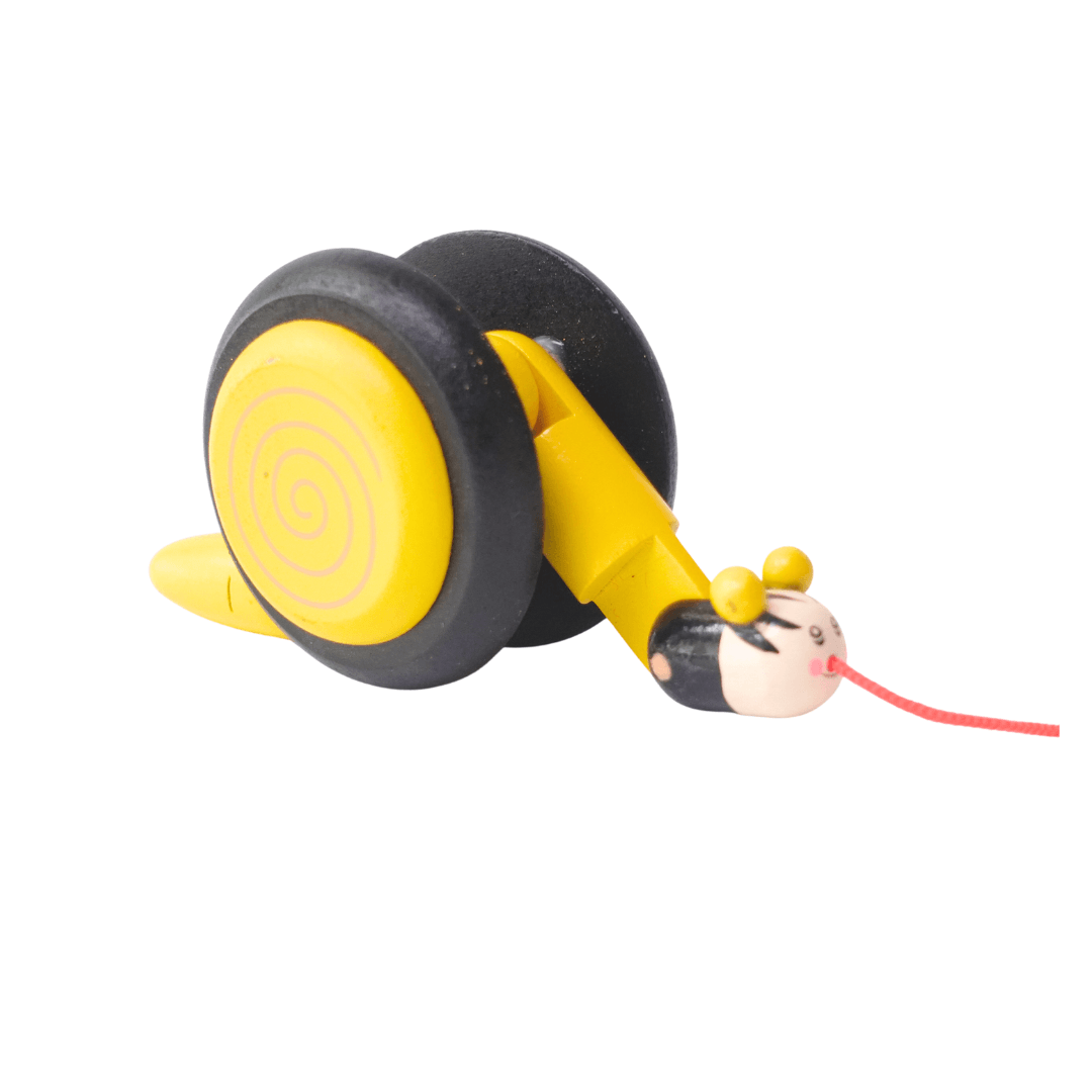 Walk-A-Long Wooden Pull Along Toy Snail-1 (Random Colour will be send) - Kids Bestie