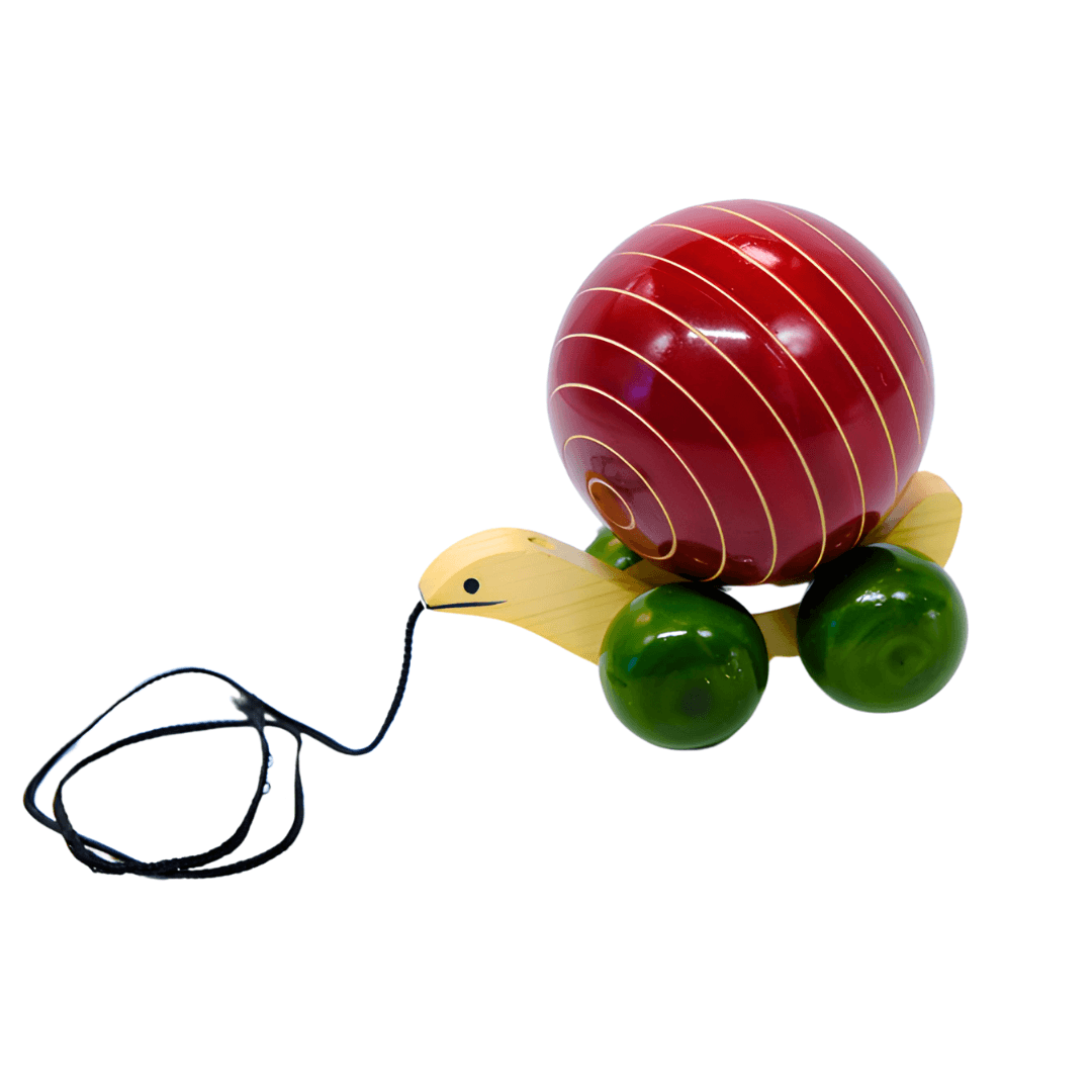 Walk-A-Long Wooden Pull Along Toy Snail for 12 Months - Kids Bestie