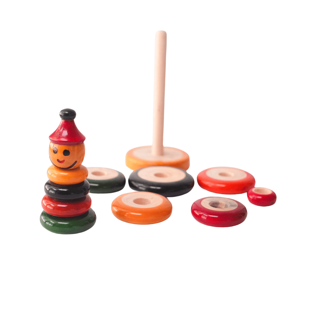Wooden 10 Piece Ring Set for Kids - Kids Bestie