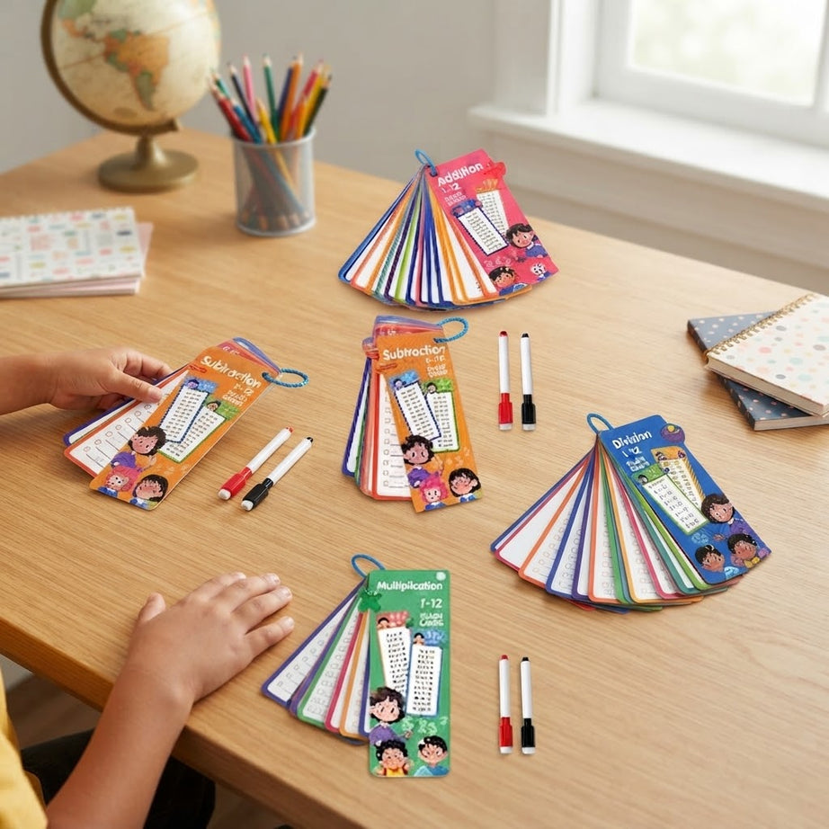 Kids Math Flash Cards Set (1-12) - Interactive Learning & Practice Bundle