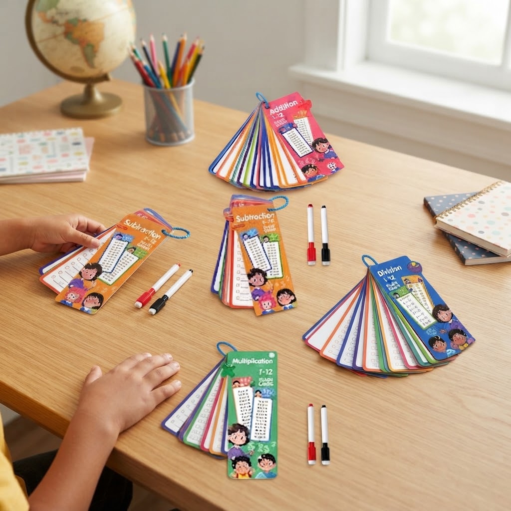 Kids Math Flash Cards Set (1-12) - Interactive Learning & Practice Bundle