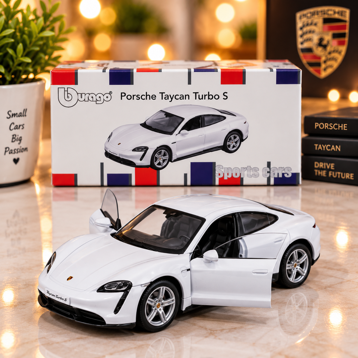 Bburago Porsche Taycan Turbo S Die-Cast Model Car – Premium Sports Car Collectible