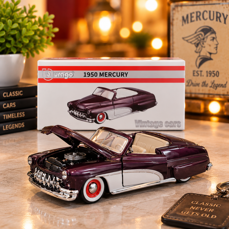 Bburago 1950 Mercury Vintage Classic Die-Cast Model Car – Premium Collectible