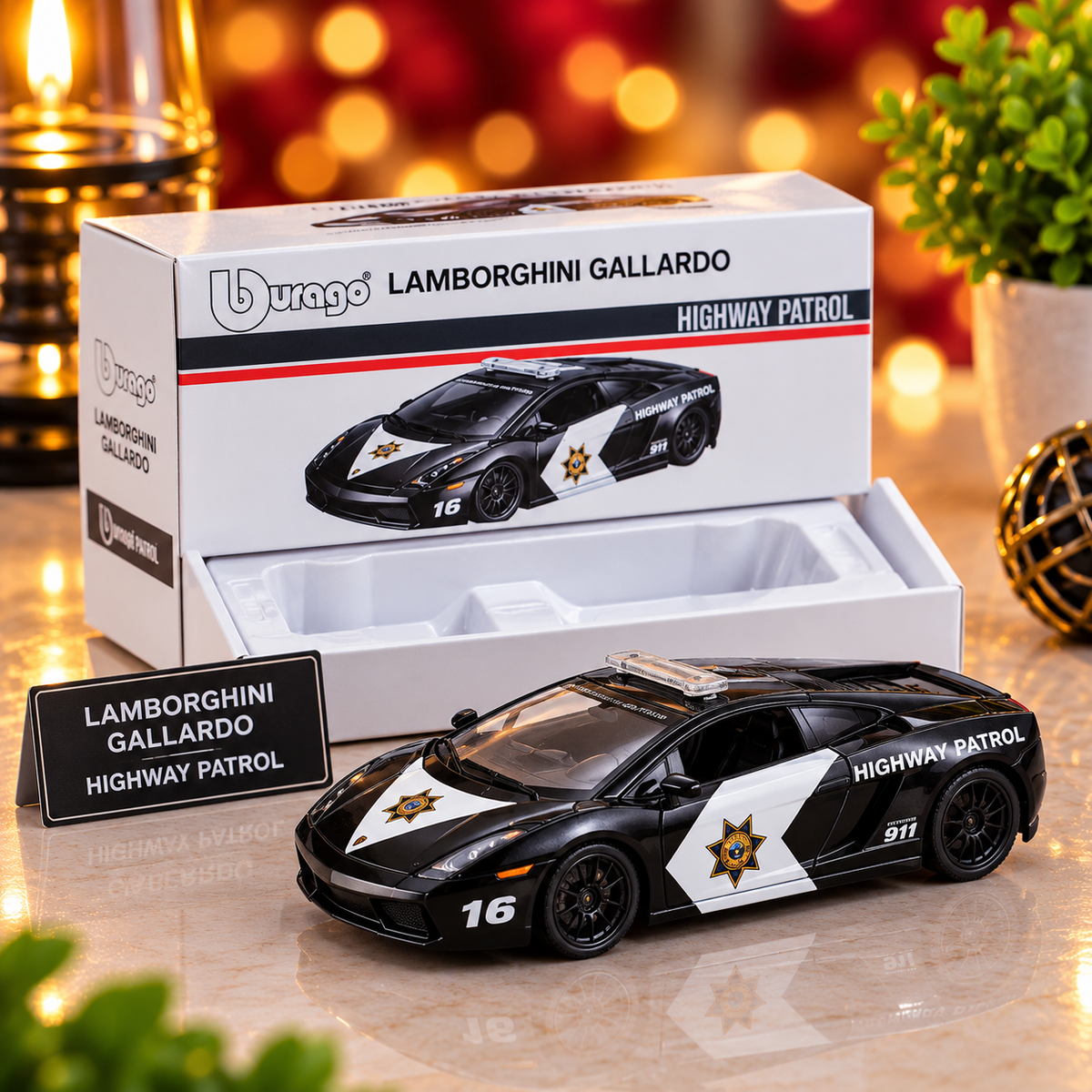 Lamborghini Gallardo Highway Patrol Die-Cast Police Car – Collectible Model Toy