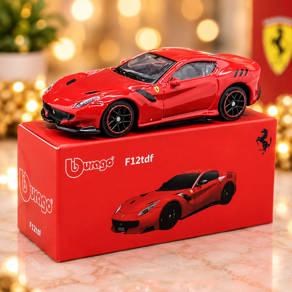 Bburago Ferrari F12tdf Die-Cast Model Car – Red | Premium Collectible Sports Car