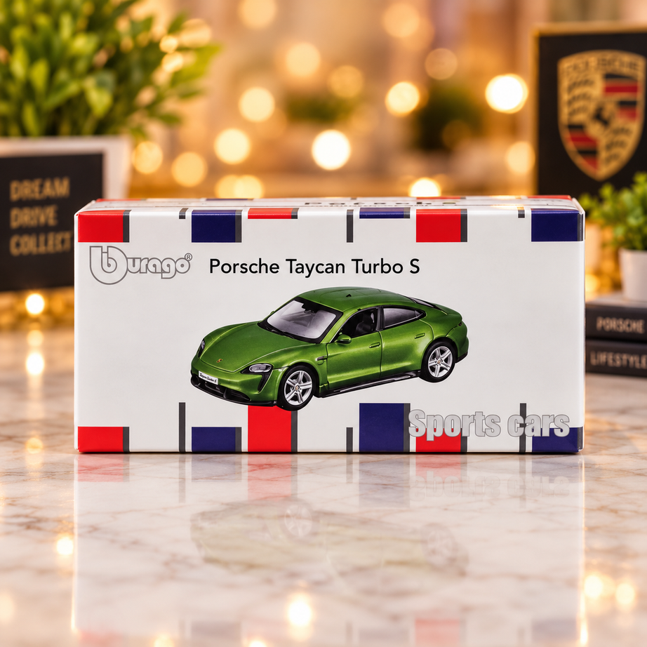 Bburago Porsche Taycan Turbo S Die-Cast Model Car – Premium Sports Car Collectible
