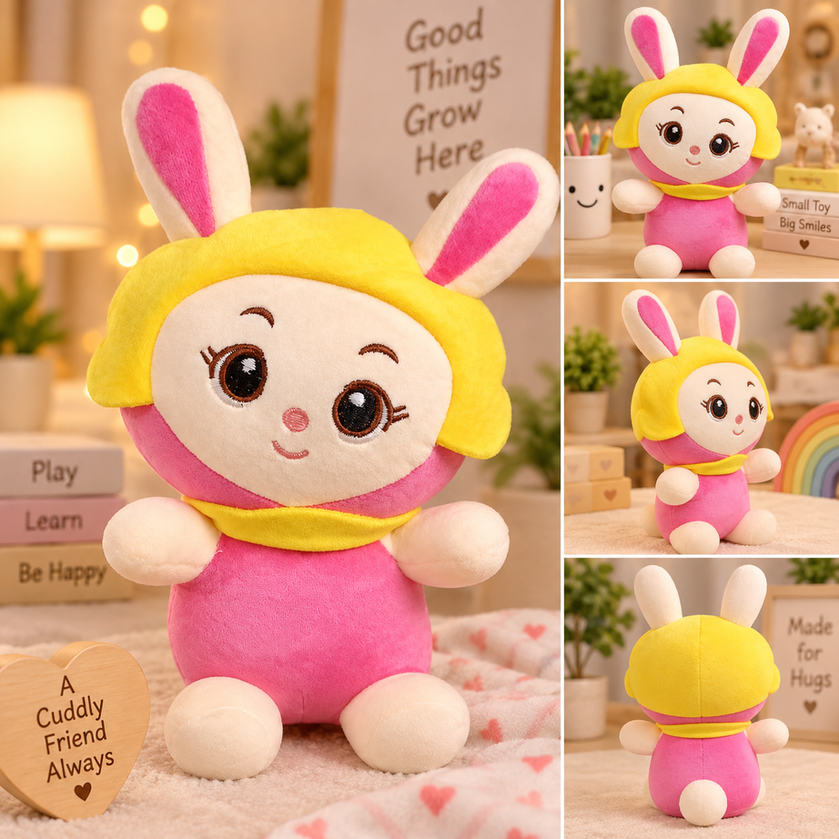 Cute Bunny Doll Soft Plush Toy – Colorful Cuddly Rabbit Stuffed Toy for Kids