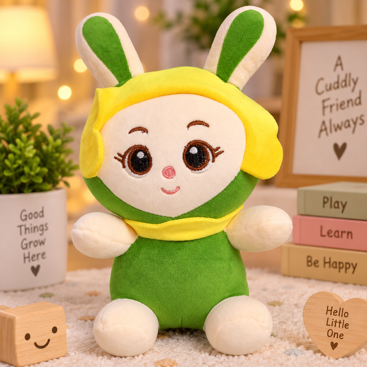 Cute Bunny Doll Soft Plush Toy – Colorful Cuddly Rabbit Stuffed Toy for Kids