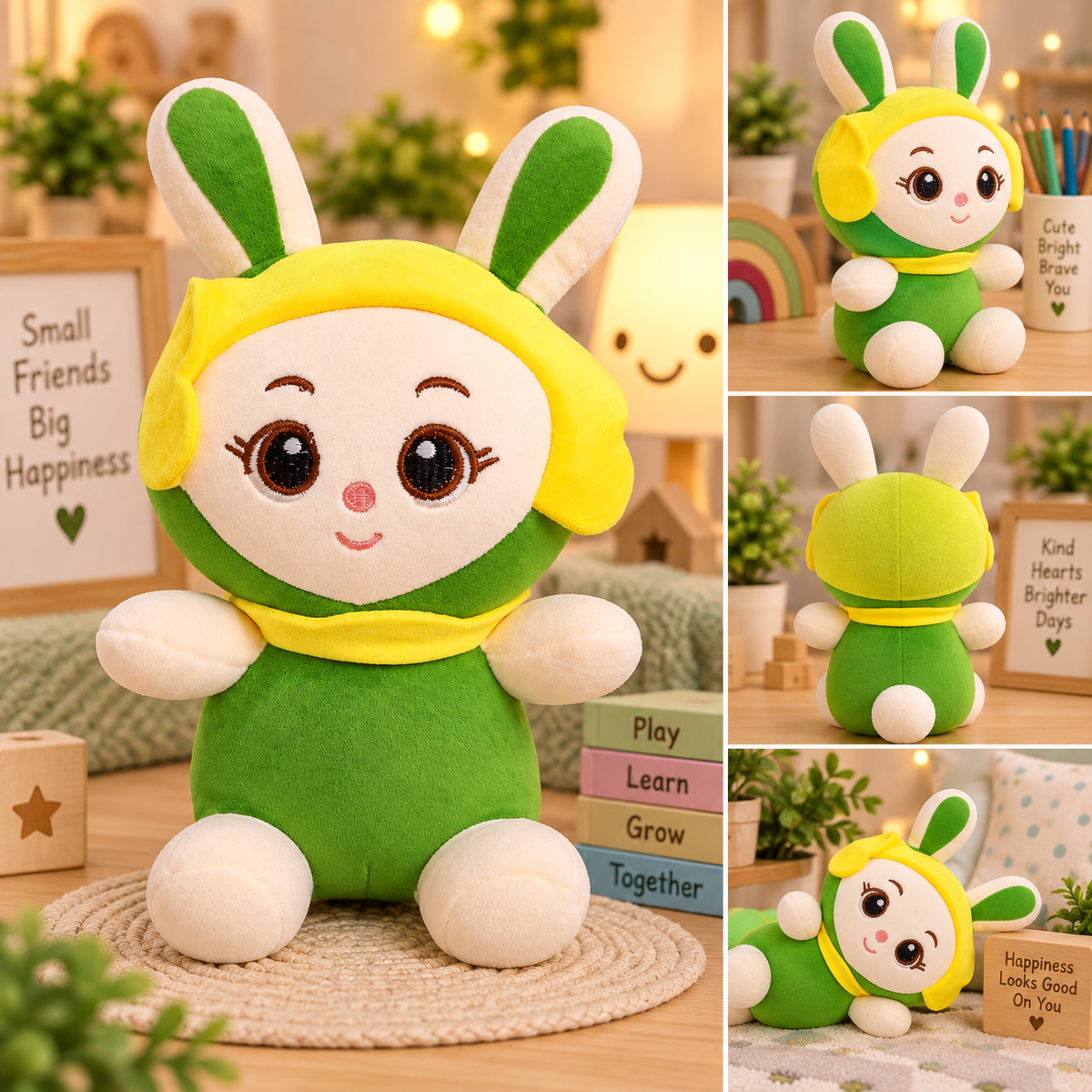 Cute Bunny Doll Soft Plush Toy – Colorful Cuddly Rabbit Stuffed Toy for Kids