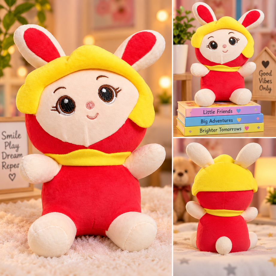 Cute Bunny Doll Soft Plush Toy – Colorful Cuddly Rabbit Stuffed Toy for Kids