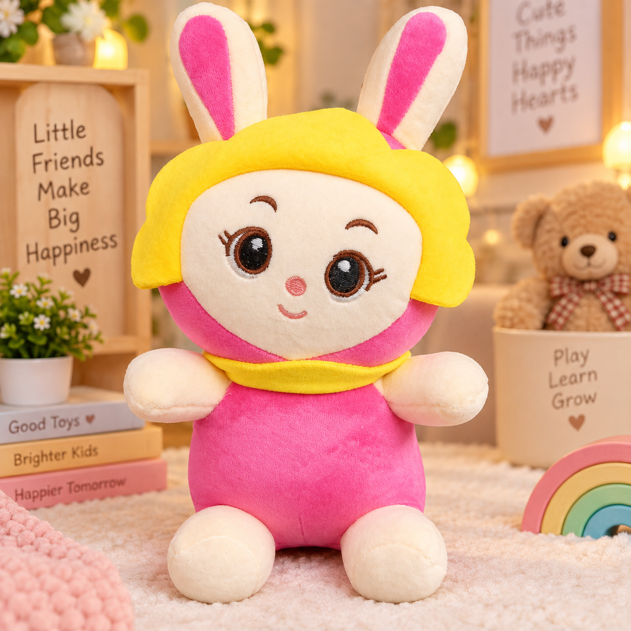 Cute Bunny Doll Soft Plush Toy – Colorful Cuddly Rabbit Stuffed Toy for Kids