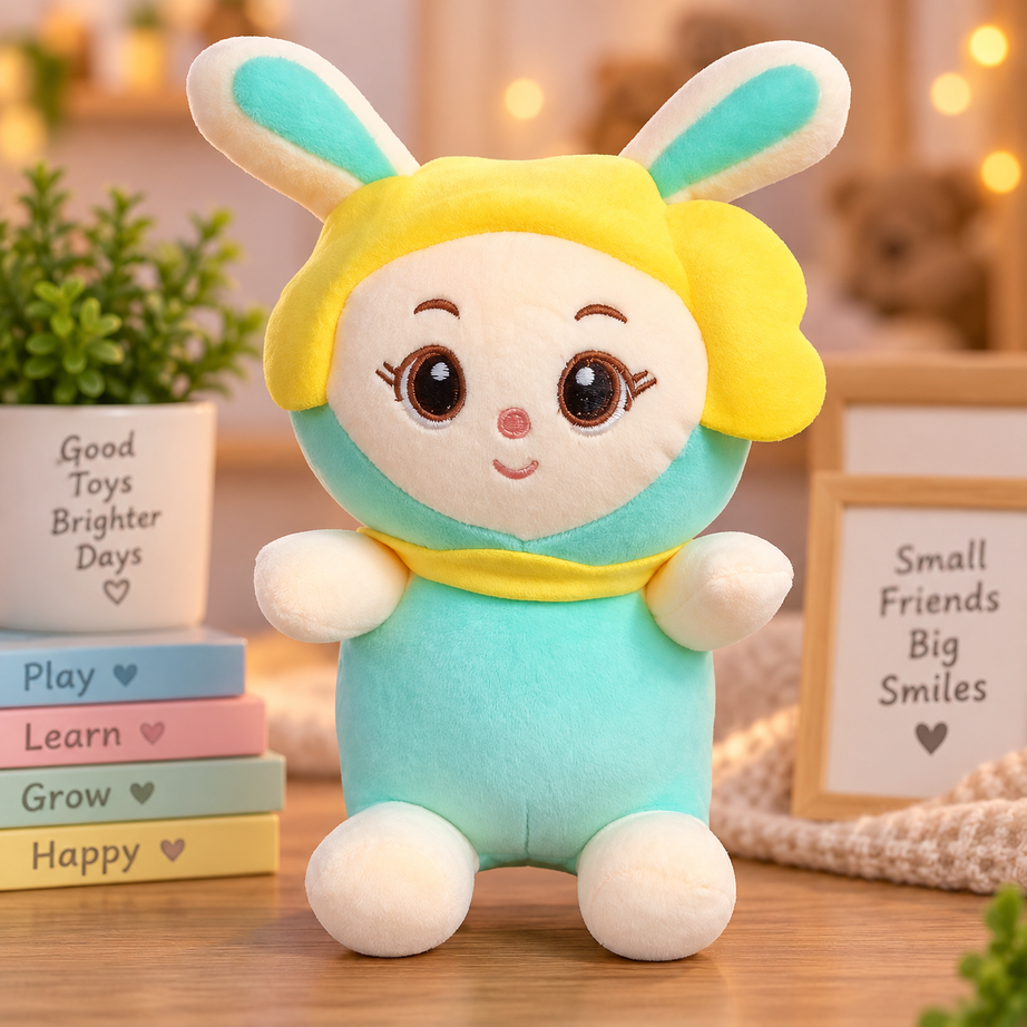 Cute Bunny Doll Soft Plush Toy – Colorful Cuddly Rabbit Stuffed Toy for Kids