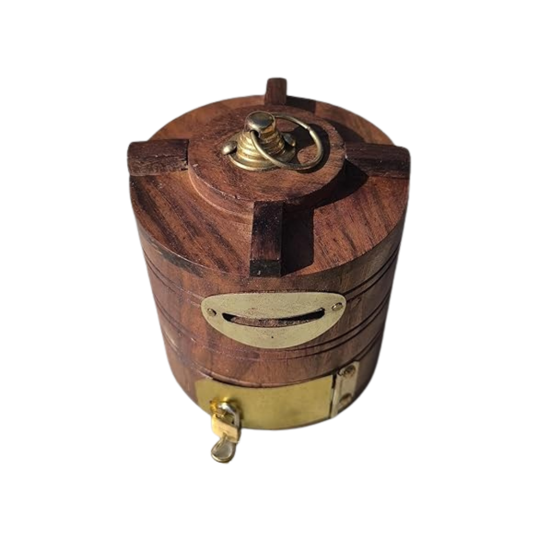 Beautiful Wooden Water Tank Shaped Money Bank – Coin Saving Box