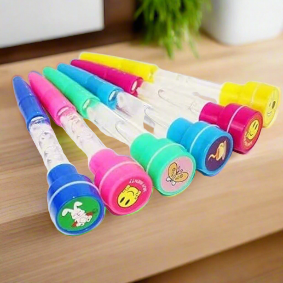 4 in 1 Pen for kids (Stamp/Bubble/Pen, light)-1 (Random Colours will be sent)