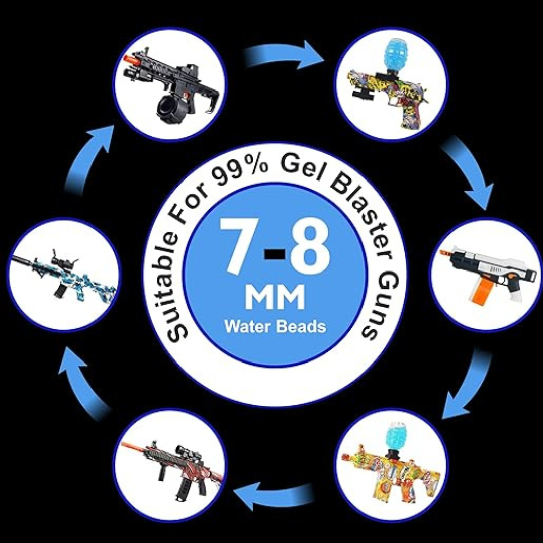 Pack of 10, Water Bullets 7-8mm – Gel Blaster Ammo | KidsBestie