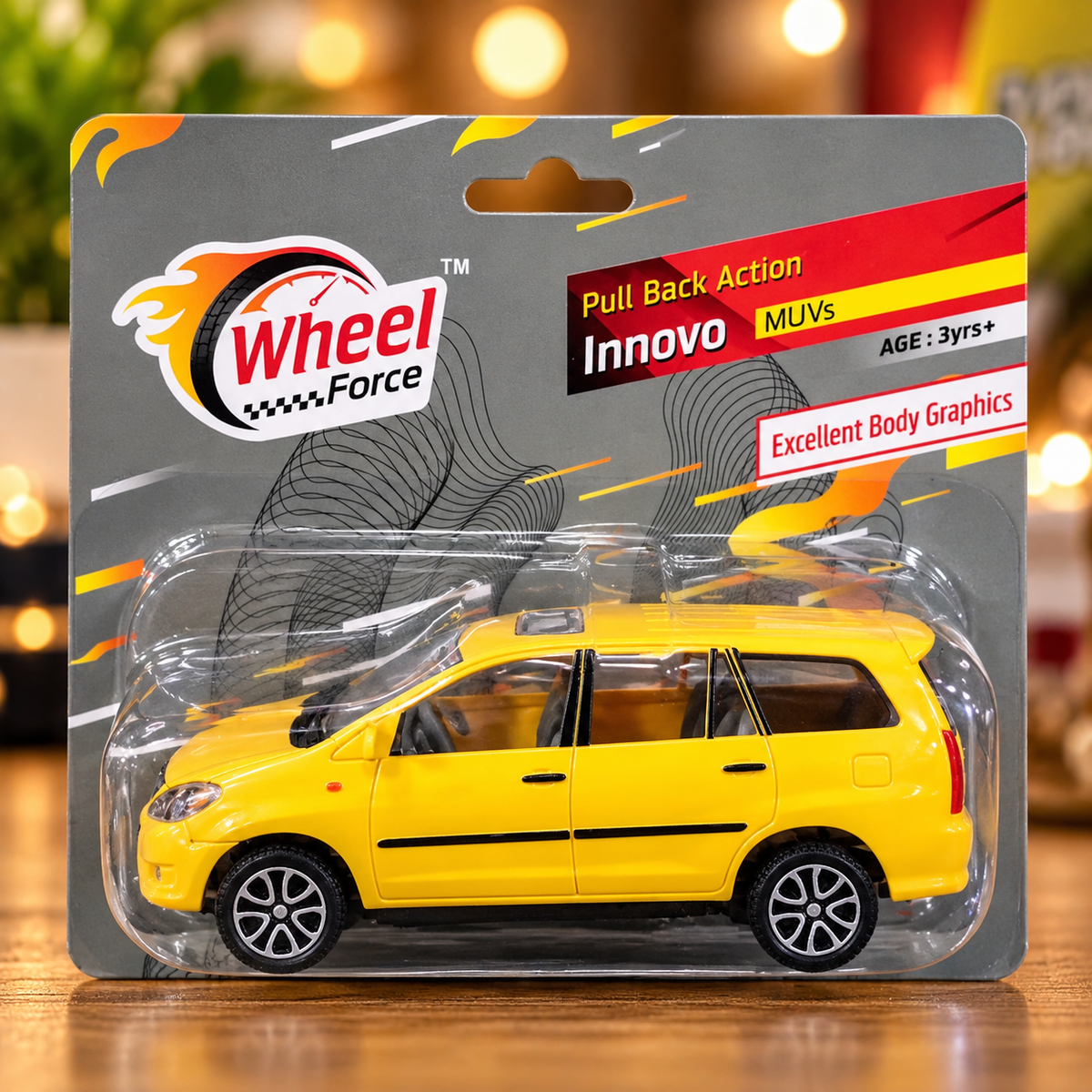 Wheel Force Innovo MUV Pull Back Toy Car – Realistic Miniature Vehicle for Kids | Yellow