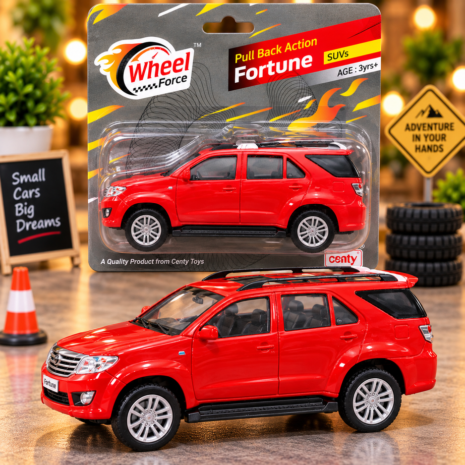 Wheel Force Fortune SUV Pull Back Toy Car – Realistic Miniature SUV with Detailed Body & Smooth Wheels | Red | 3 Years+