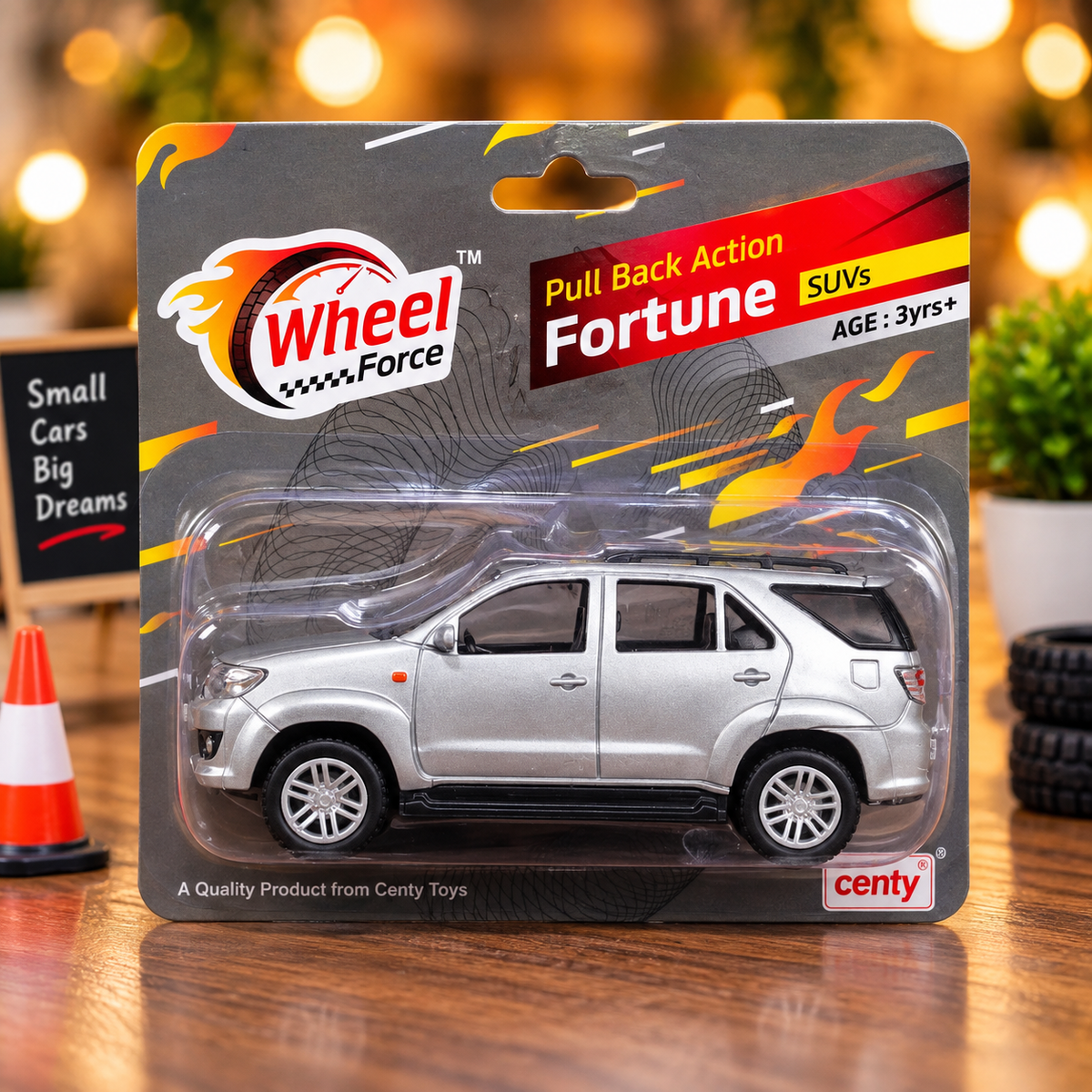 Wheel Force Fortune SUV Pull Back Toy Car – Realistic Miniature SUV with Detailed Body & Smooth Wheels | Silver | 3 Years+