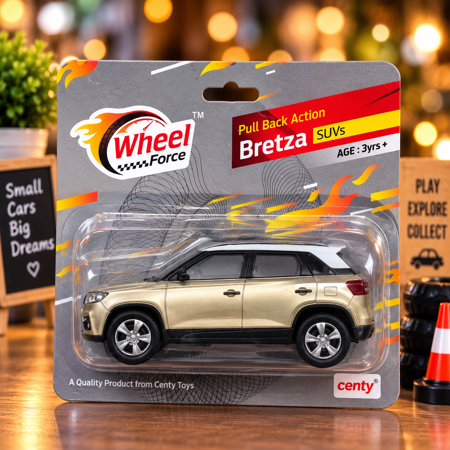 Wheel Force Bretza SUV Pull Back Toy Car – Realistic Miniature SUV with Smooth Rolling Wheels | 3 Years+