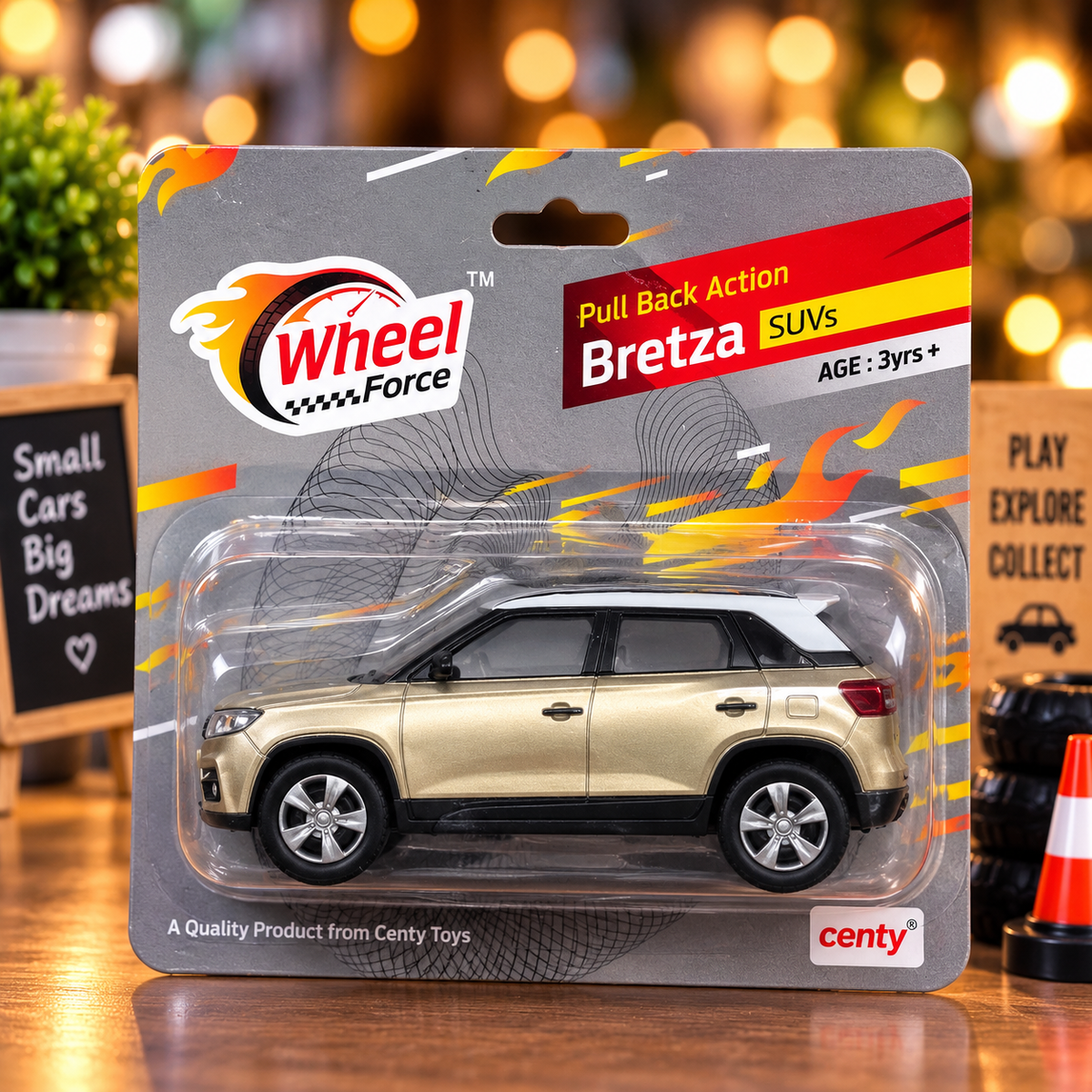 Wheel Force Bretza SUV Pull Back Toy Car – Realistic Miniature SUV with Smooth Rolling Wheels | 3 Years+