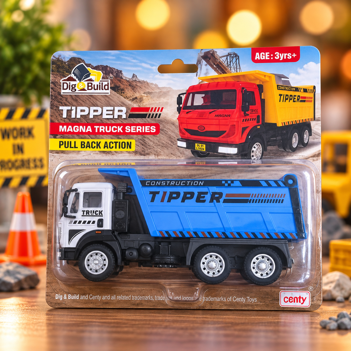 Centy Magna Tipper Truck Toy – Pull Back Action Construction Dump Truck for Kids | Dig & Build Series