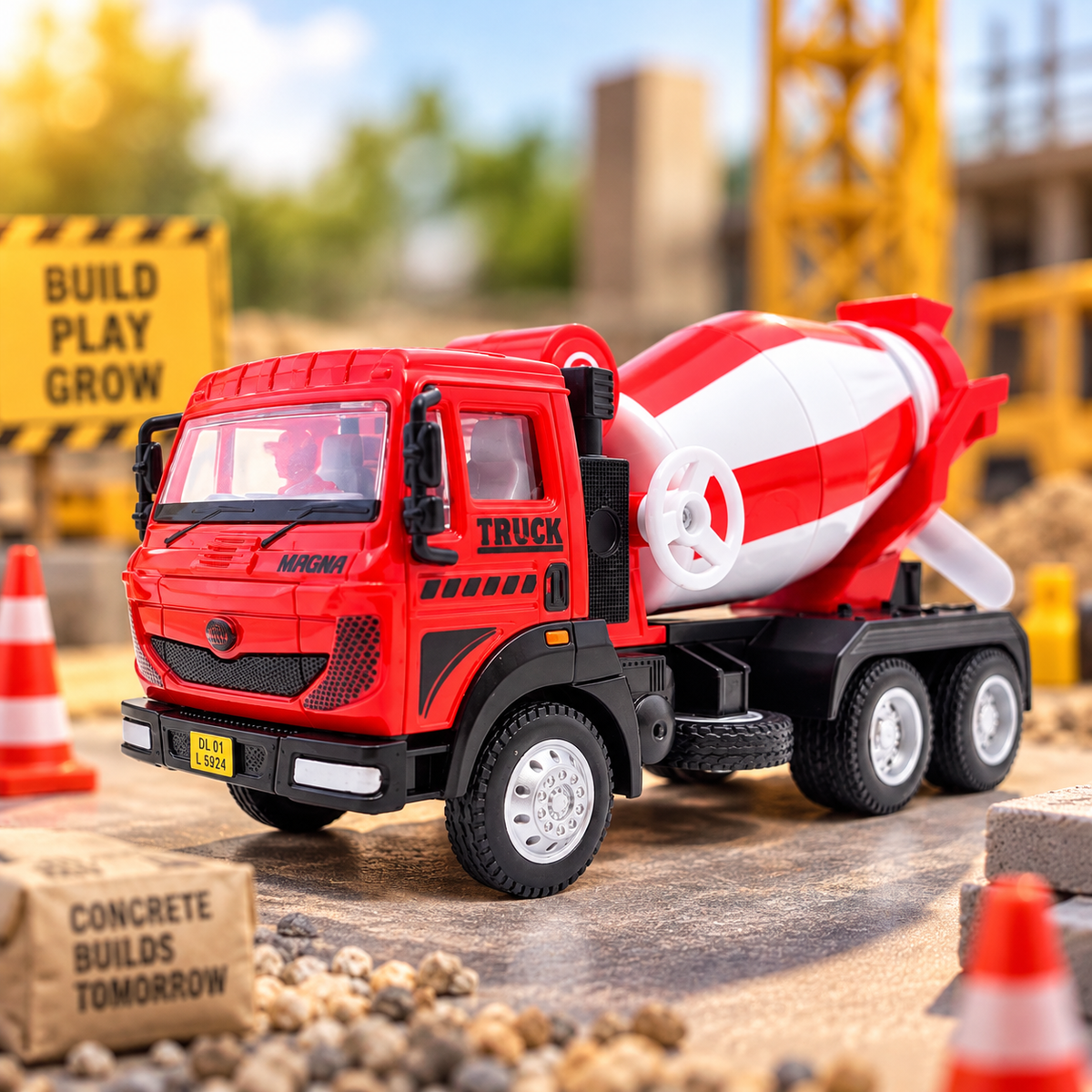Centy Dig & Build Magna Concrete Mixer Truck Toy – Pull Back Action Construction Vehicle for Kids