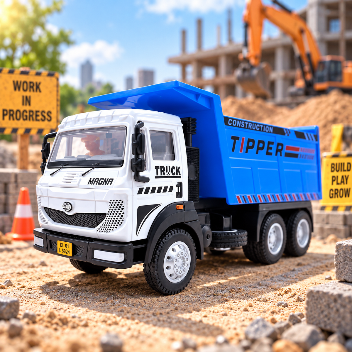 Centy Magna Tipper Truck Toy – Pull Back Action Construction Dump Truck for Kids | Dig & Build Series