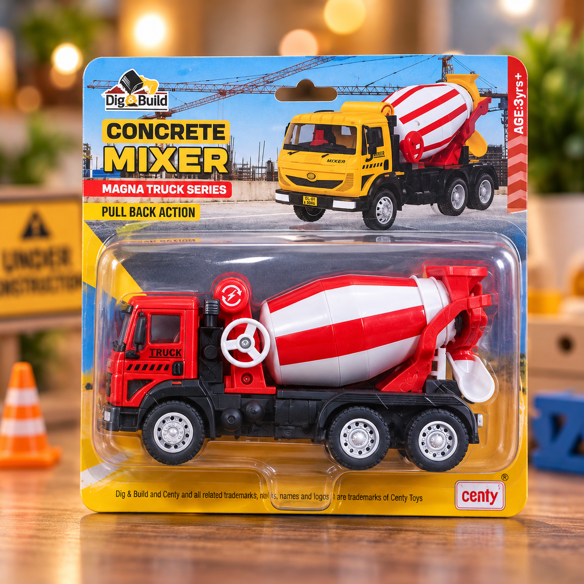 Centy Dig & Build Magna Concrete Mixer Truck Toy – Pull Back Action Construction Vehicle for Kids