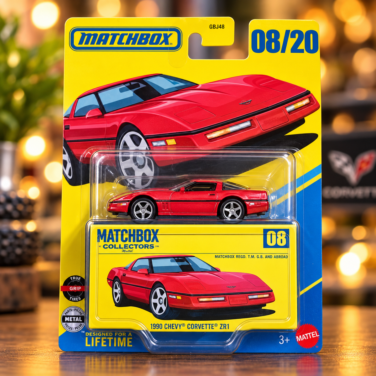 Matchbox Collectors 1990 Chevy Corvette ZR1 – Red Premium Die-Cast Model Car | 08/20